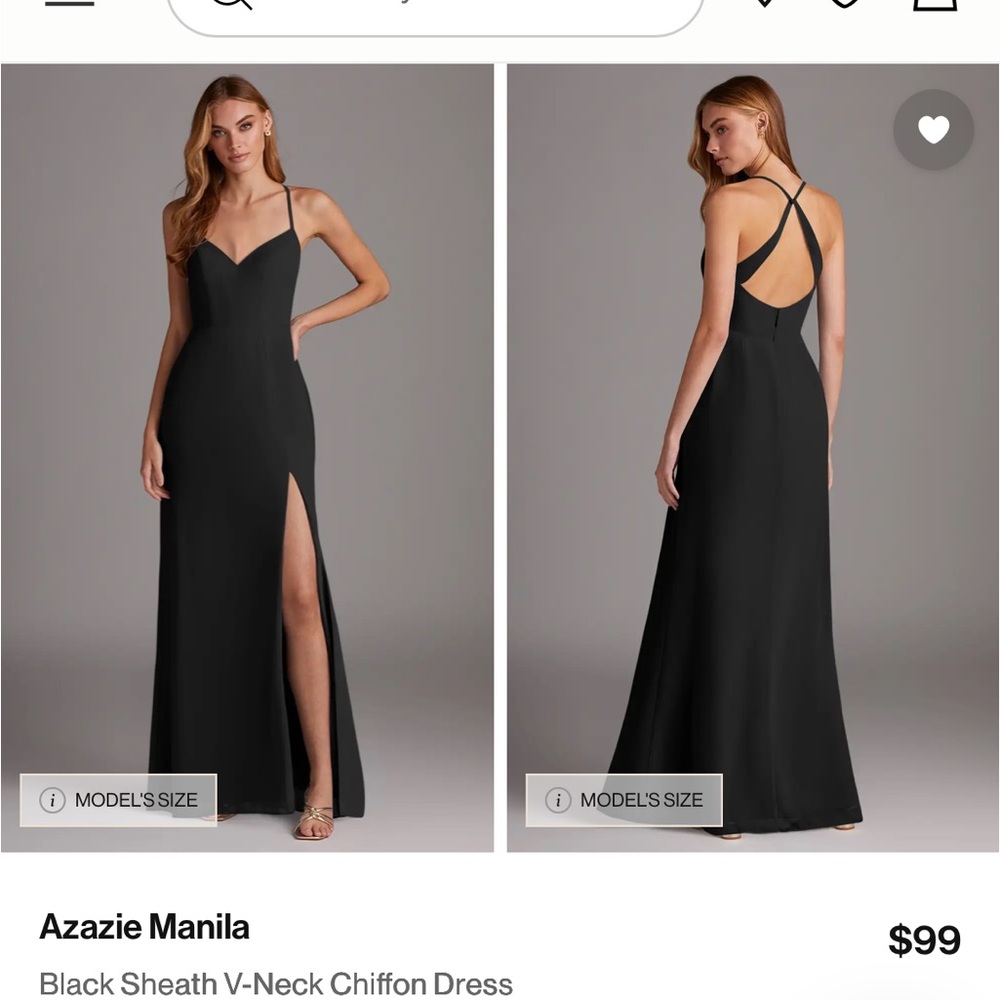 Azazie Manila Black Backless Sheath Dress